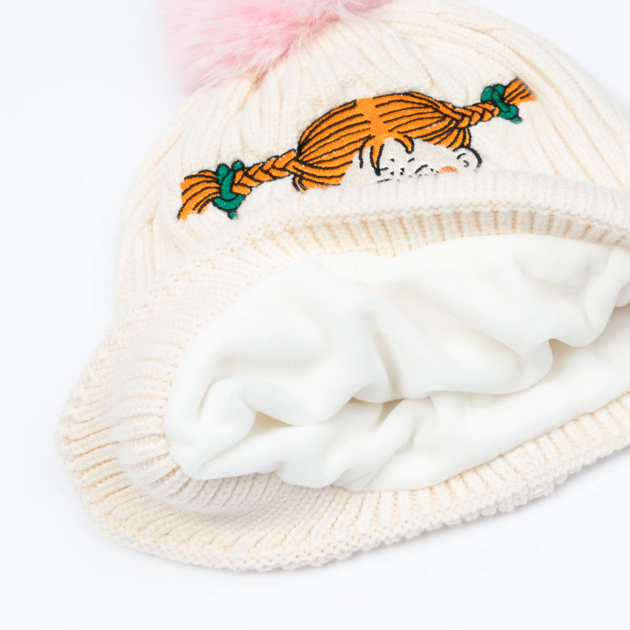 Pippi Kids Winter Beanie - Big Character, off white - 4
