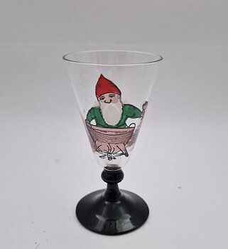 Shot glass black foot gnome