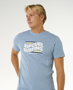 Rip Curl t-shirt streamline big logo faded denim