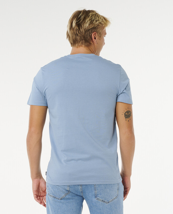 Rip Curl t-shirt streamline big logo faded denim - 2