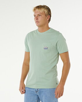 Rip Curl t-shirt Streamline pocket badge aloe