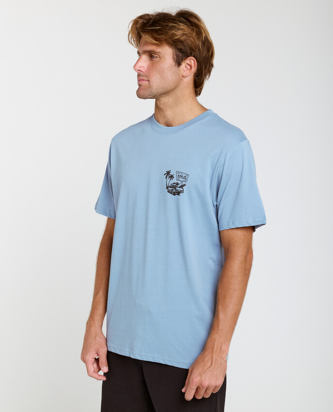 Rip Curl t-shirt streamline car faded denim - 5