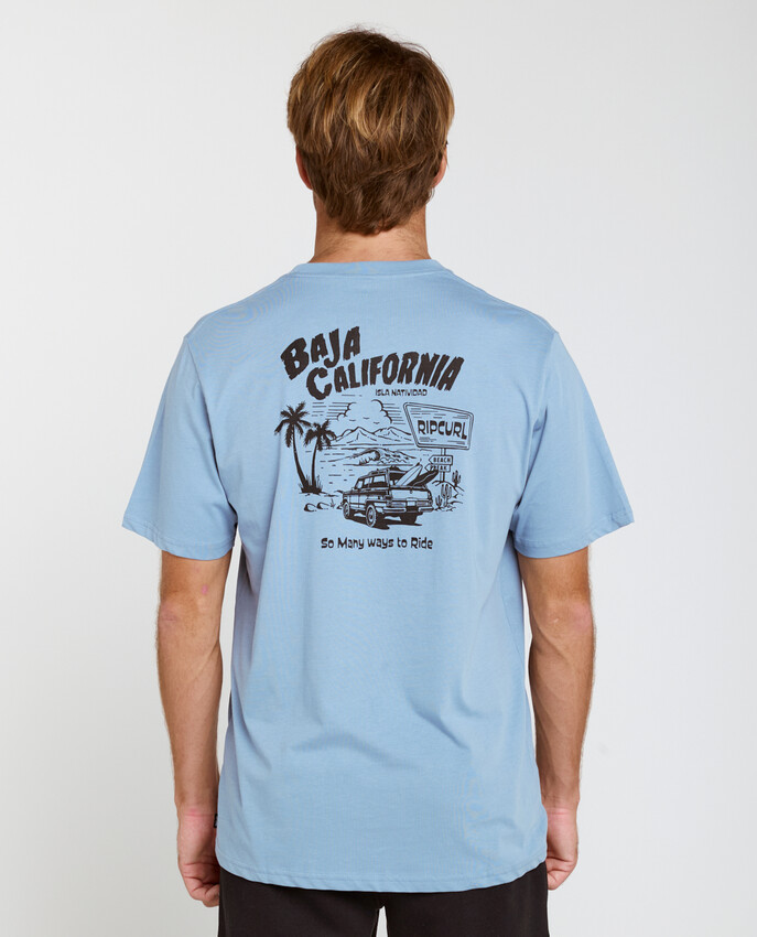 Rip Curl t-shirt streamline car faded denim - 2
