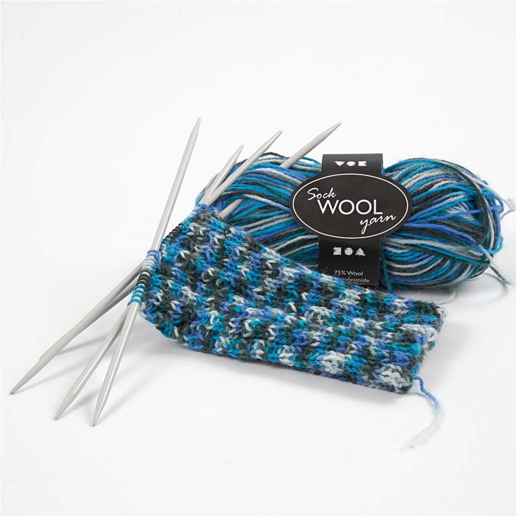 Sock Woll Yarn - Blåturkos