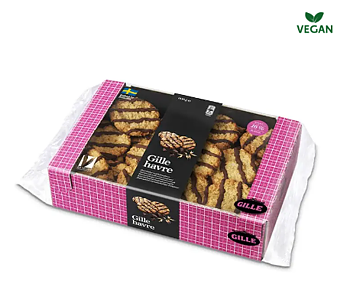 Gille Havrekakor 600 g – veganska havrekakor med kakaoglasyr | Serveringskartong