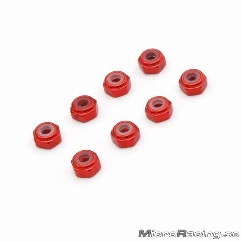 KYOSHO - Color Nylon Nut, Red, 8pcs