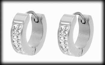 4 mm. Små söta stålörhängen med bling.