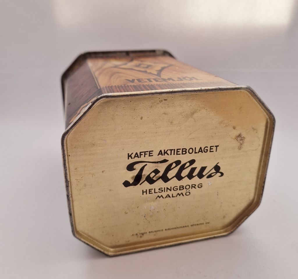 Coffee tin Tellus labeled Vetemjol (Wheat flour) - 4