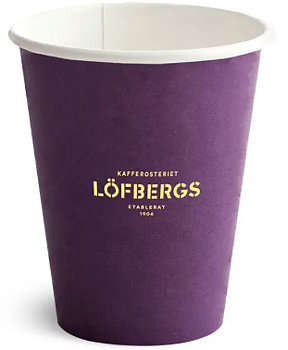 Pappersmugg 35,5 cl Löfbergs – stora Fairtrade engångsmuggar | För café & servering