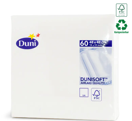 Servett Dunisoft 48×48 vit – premium 3D-mjuk servett | För restaurang & event
