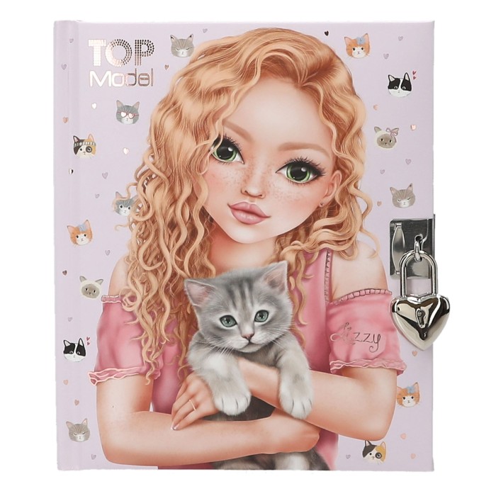 TOPModel Dagbok m. hjärtlås KITTY