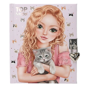 TOPModel Dagbok m. hjärtlås KITTY