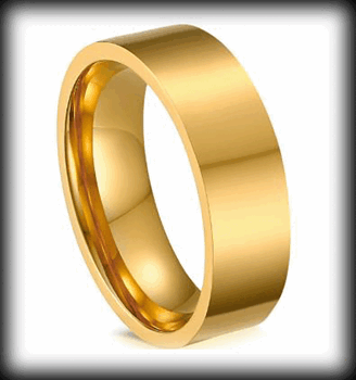 6 mm slät ring i guldpläterat rostfritt stål.