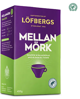 Löfbergs Mellanmörk bryggkaffe 450 g – smakrik mörkare mellanrost | För kontor, café & byggbodar