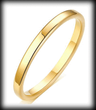  2 mm slät ring i guldpläterat rostfritt stål.
