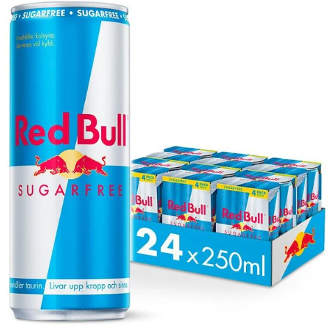 Red Bull Sugarfree 25cl – Sockerfri energidryck för arbetsplats, bygg & förening