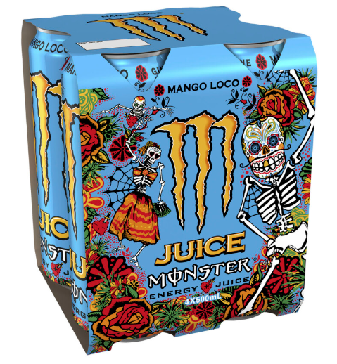 Monster Mango Loco 4-pack – tropisk energidryck för bygg, förening & försäljning