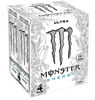 Monster Ultra 4-pack – sockerfri energidryck för arbetsplats, byggbod & försäljning