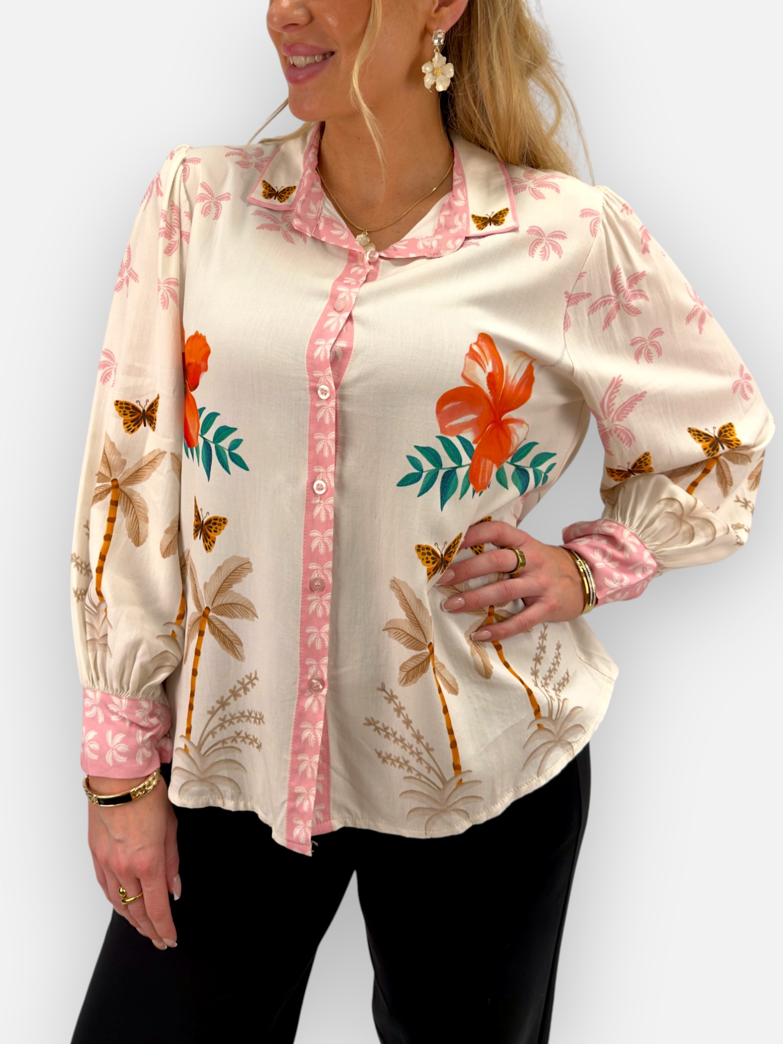 Blus med djungelmönster - 2