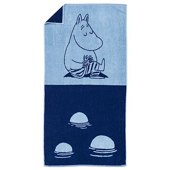 Mumin Badhandduk 70x140 cm - Mumintrollet Marinblå