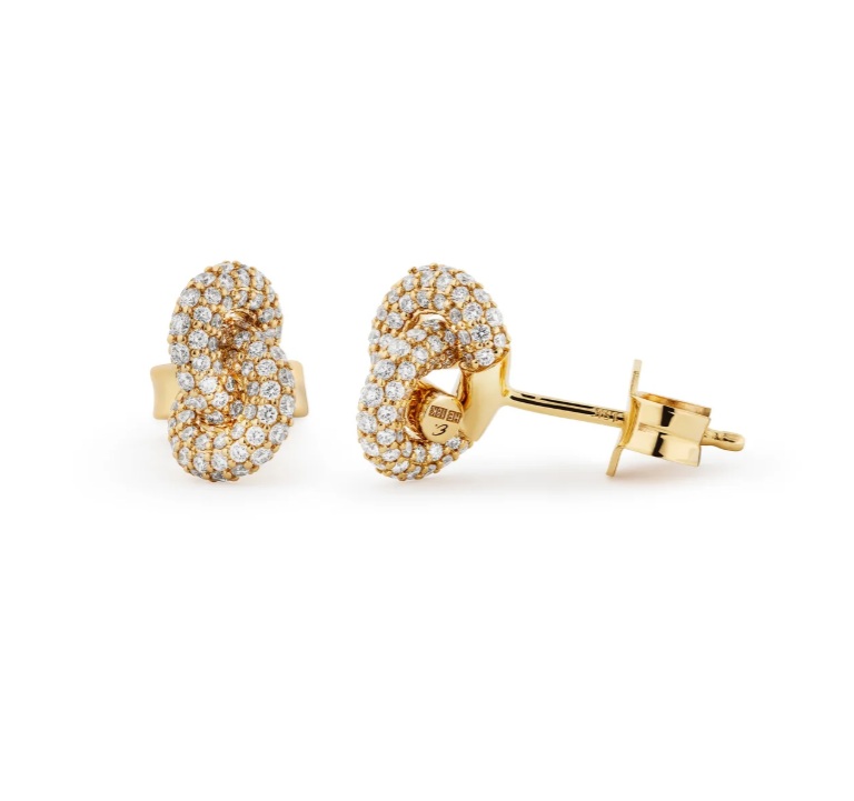 Legacy Knot korvakorut Mini Gold Pavé