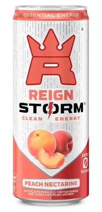 Reign Storm Peach Nectarine 35,5cl – sockerfri & vegansk energidryck med vitaminer