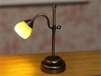 Bordslampa, brons, led med "trollstav"