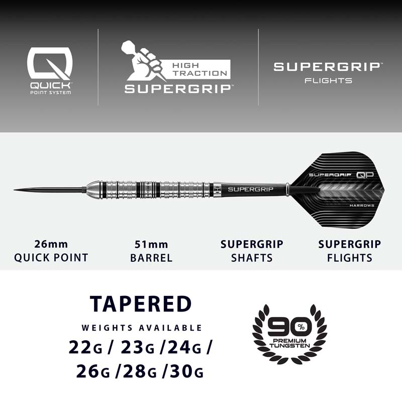Harrows Supergrip Quick Point Tapered 90% 22g - 4