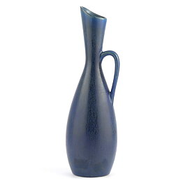 Carl-Harry Stålhane (SYE 1950s) Blue Vase with Swelling Base 26 cm (2)