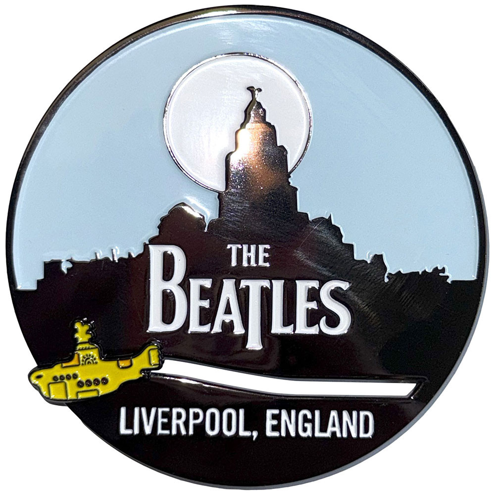 The Beatles Fridge Magnet: Liverpool Skyline & Yellow Submarine
