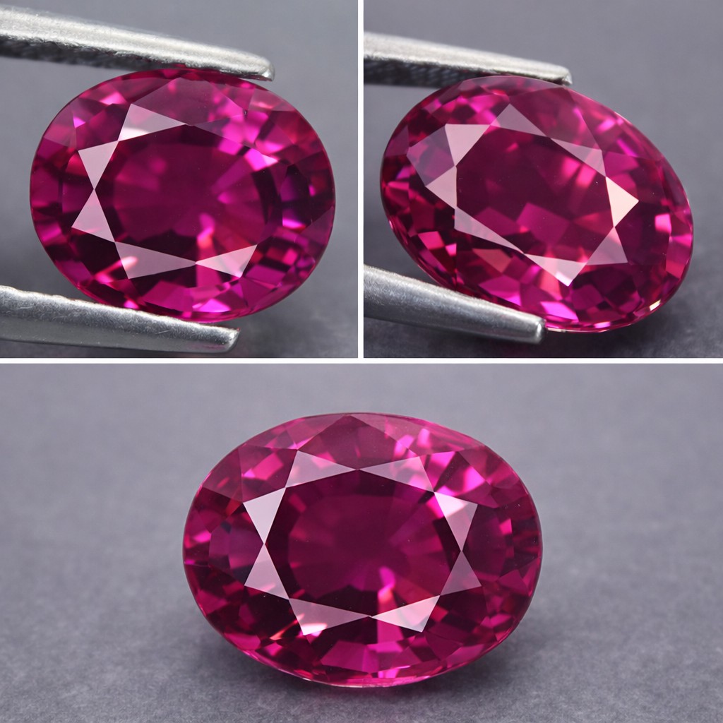 Impresionante y rara piedra preciosa de espinela rosa roja natural de 0,72 ct de Mogok, Birmania.