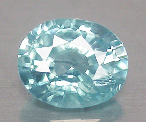 Hermosa piedra preciosa de circón azul natural suelta de corte ovalado de 0,48 ct - 2