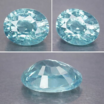 0.48 ct tjusig oval äkta naturlig blå zirkon ädelsten