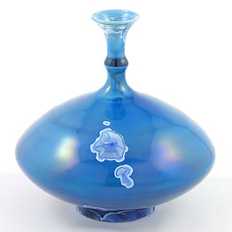 Isak Isaksson (2016) Unique Vase with Blue Crystalline Glaze 14 cm