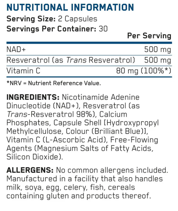 NAD+ Resveratrol - 60 kapslar - 2