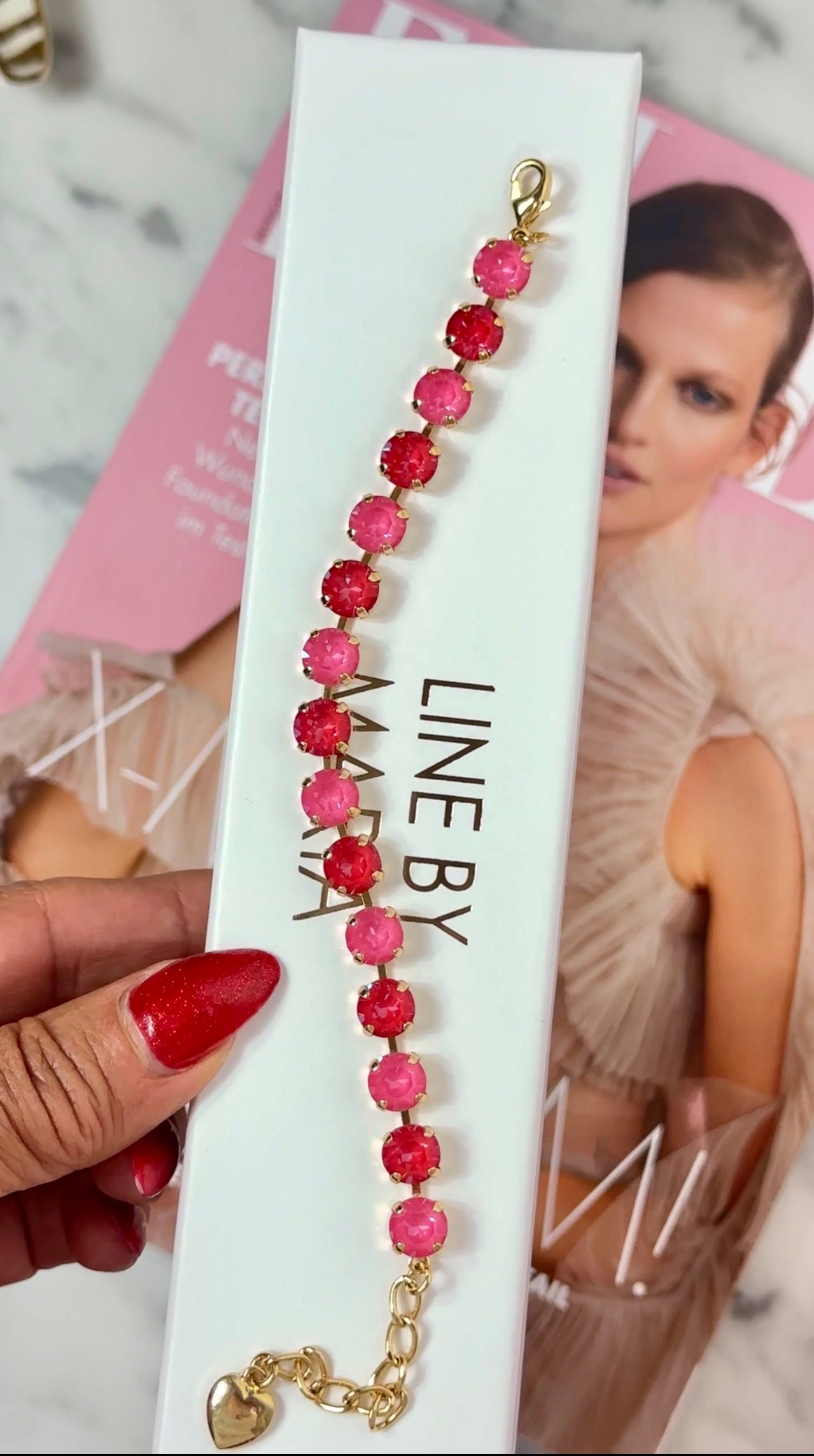 Armband Maya Dahlia / Poppy Red  Gold