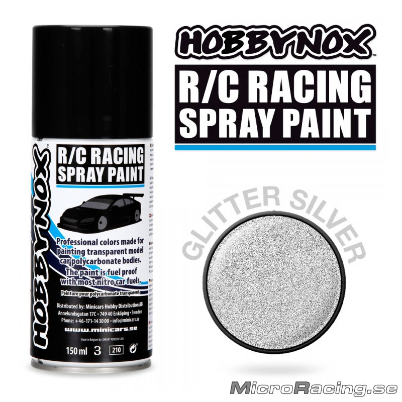HOBBYNOX - Spray Färg, Glitter Silver, 150ml