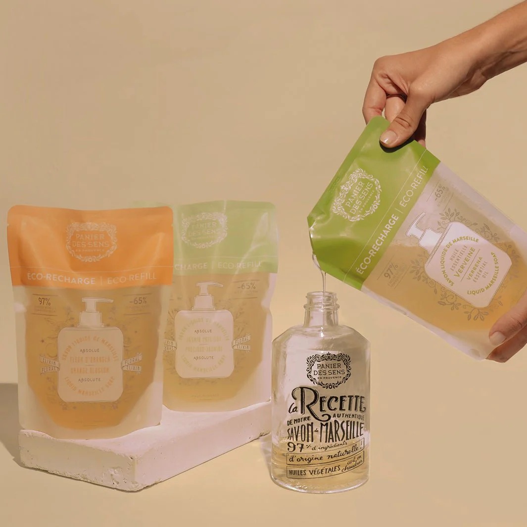 Panier des Sens 2 x Refill Marseille Rose Flytande Tvål - 2