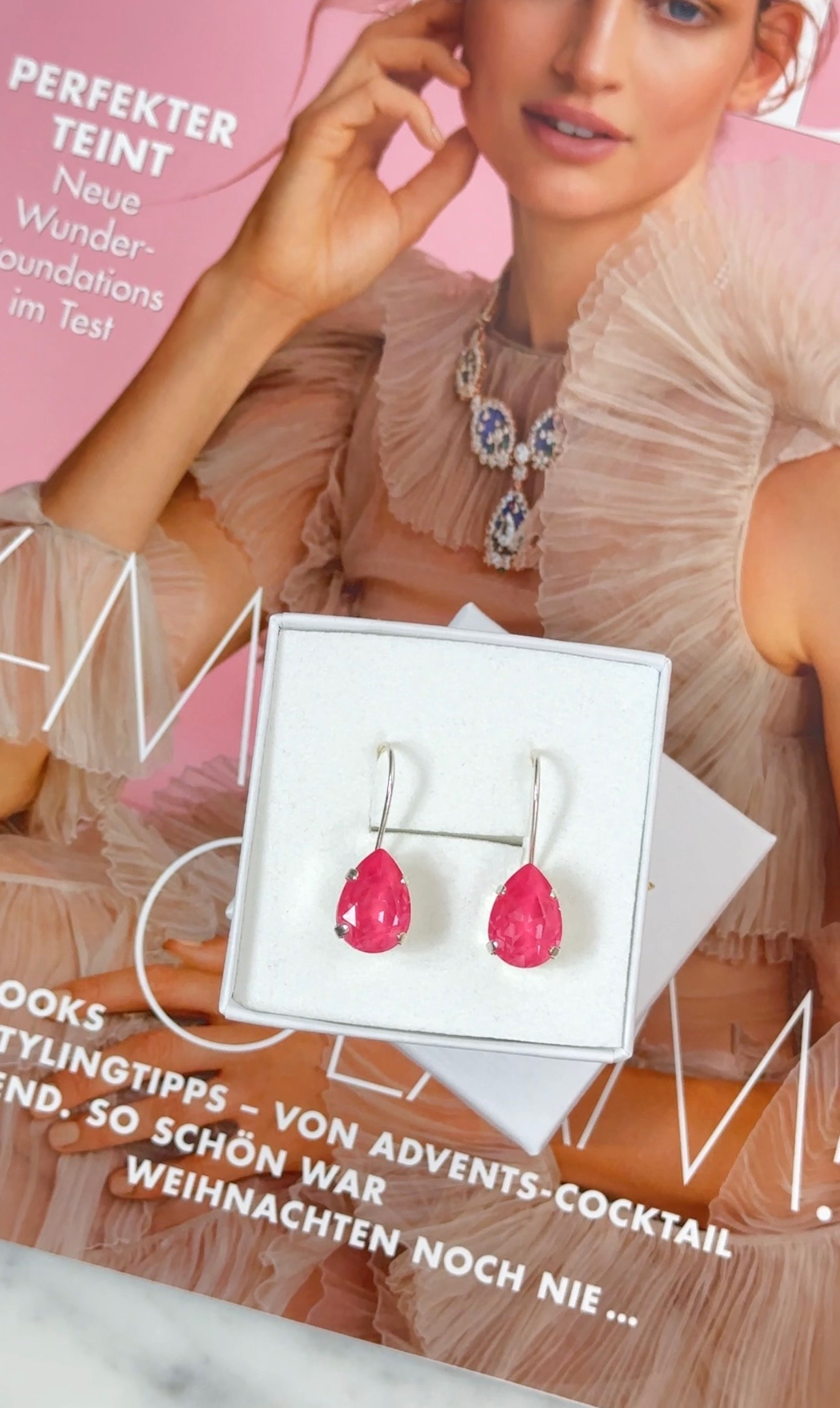 Earrings Khloe Drop Dahlia Silver