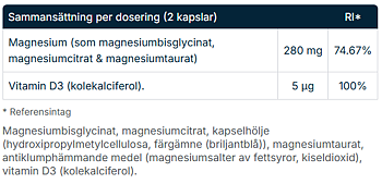 Magnesium & Vitamin D3 - 60 kapslar