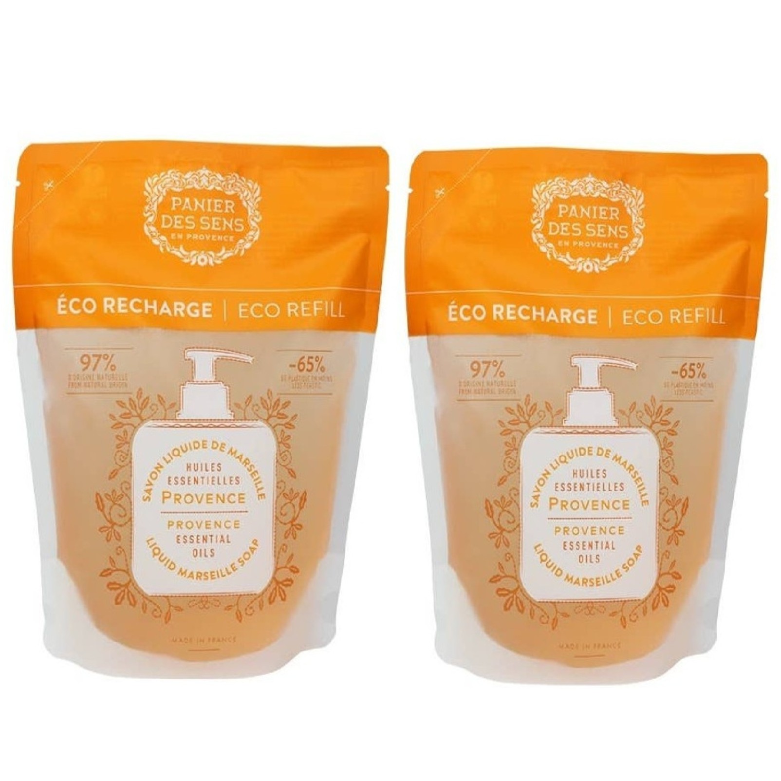 Panier des Sens 2 x Refill Provence Marseille Flytande Tvål