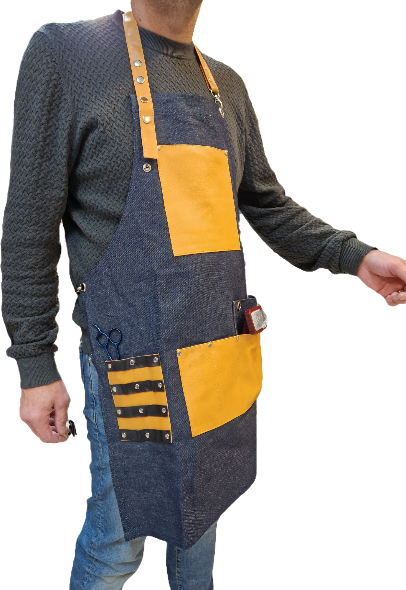 Trimförkläde jeans - 2