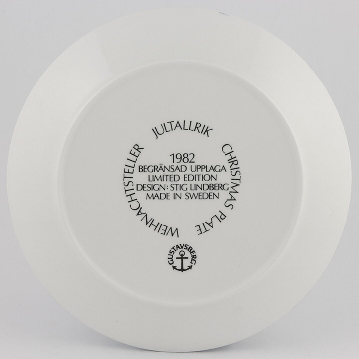 Stig Lindberg (Jultallrik 1982) Wall Plate with Christmas Motif 22 cm <with Box>