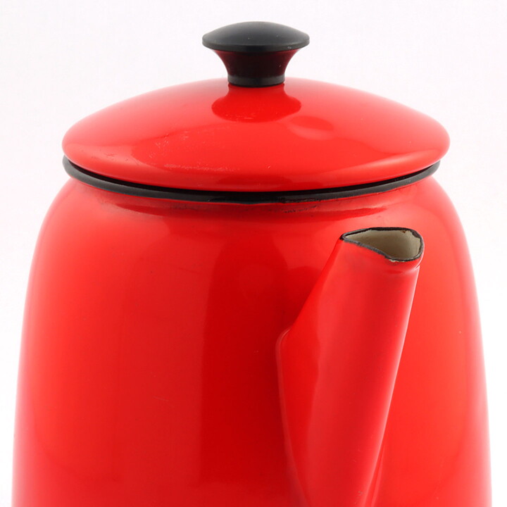 アルネ・エルケシュ  赤いエナメルのコーヒーポット  (23/19cm)  1960年
