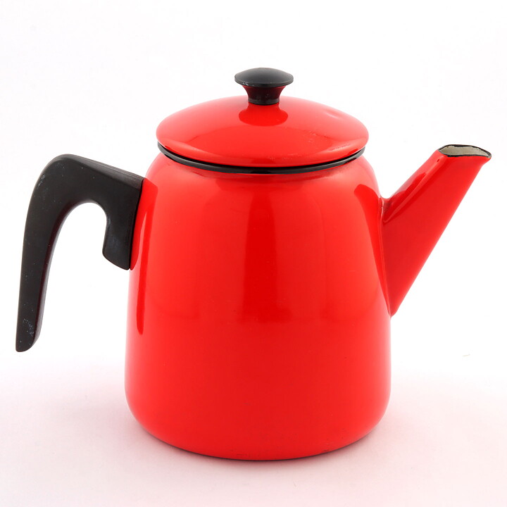 Arne Erkers (1960) Red Enamel Coffee Pot 23/19 cm