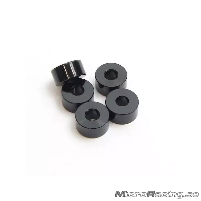 DEAL* HB RACING - M3x8x4mm Washer, Black, Aluminum,5pcs