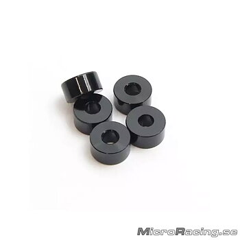 DEAL* HB RACING - M3x8x4mm Bricka, Svart, Aluminium, 5st