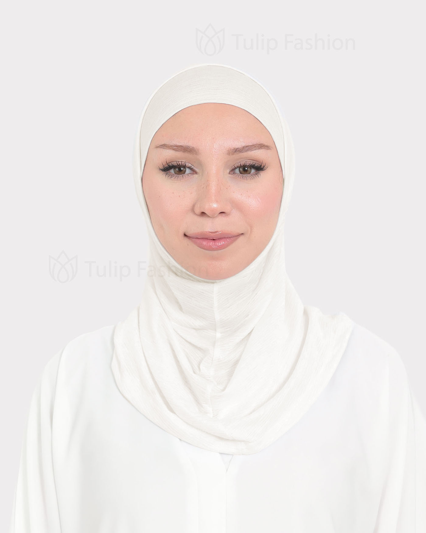 Hijab - Al Amira Lycra Metallic - Off-White - 2