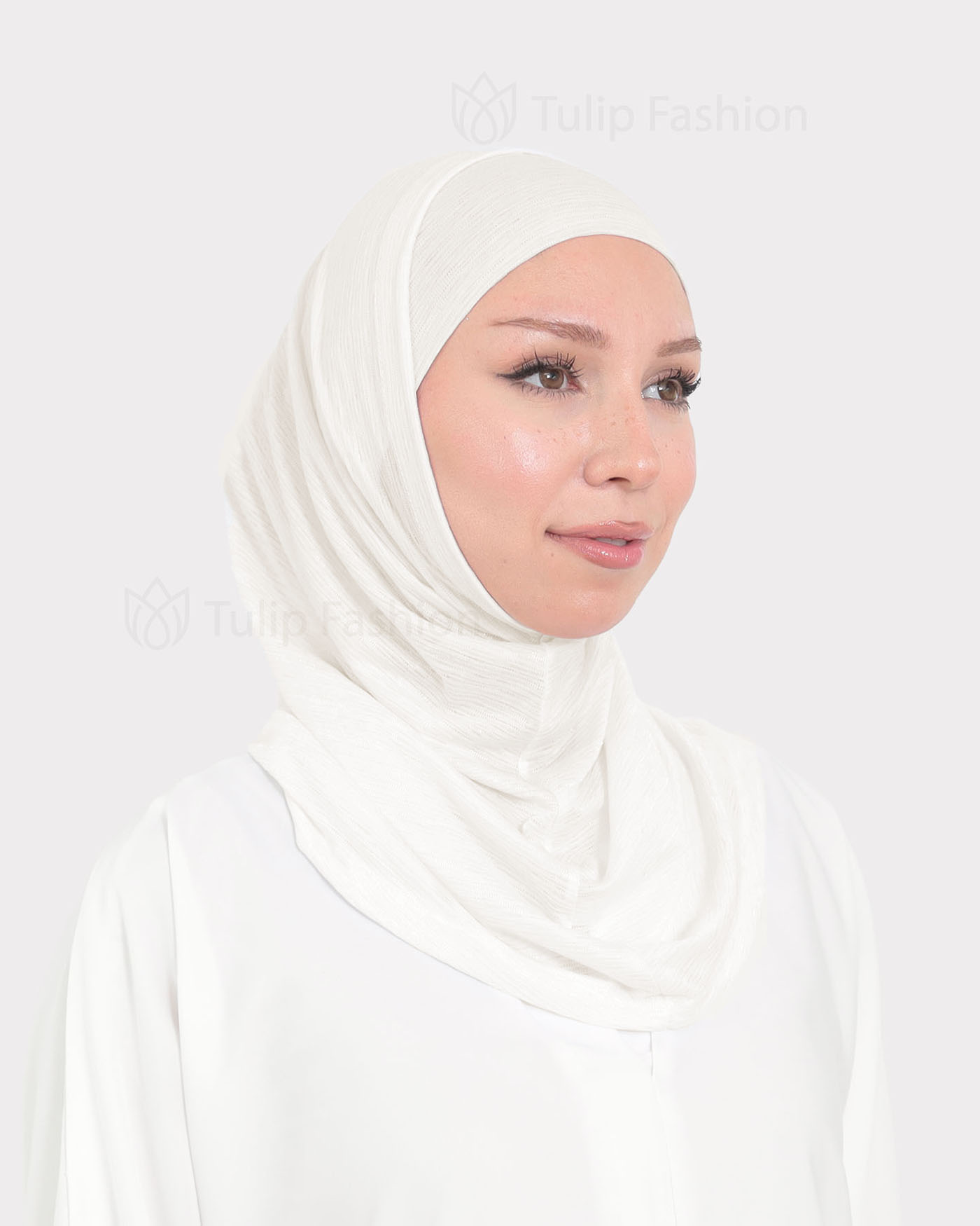 Hijab - Al Amira Lycra Metallic - Off-White