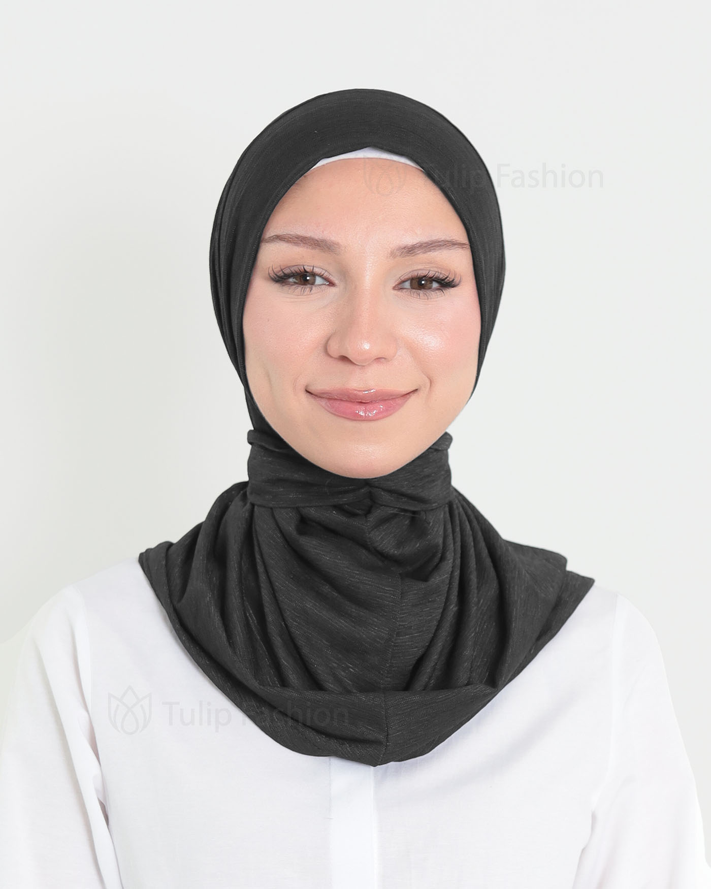 Hijab - instant lycra mottled - Black - 3